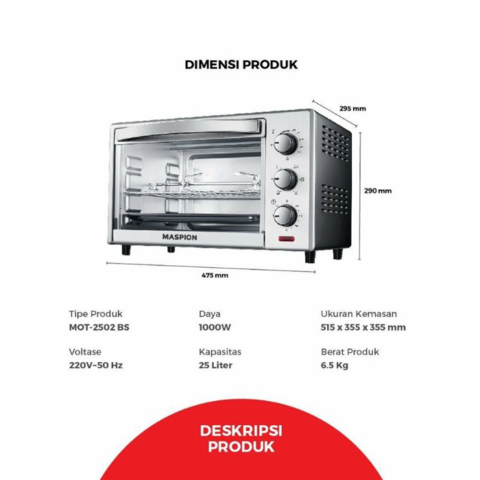 Maspion Oven Toaster 25 Liter - MOT2502BS